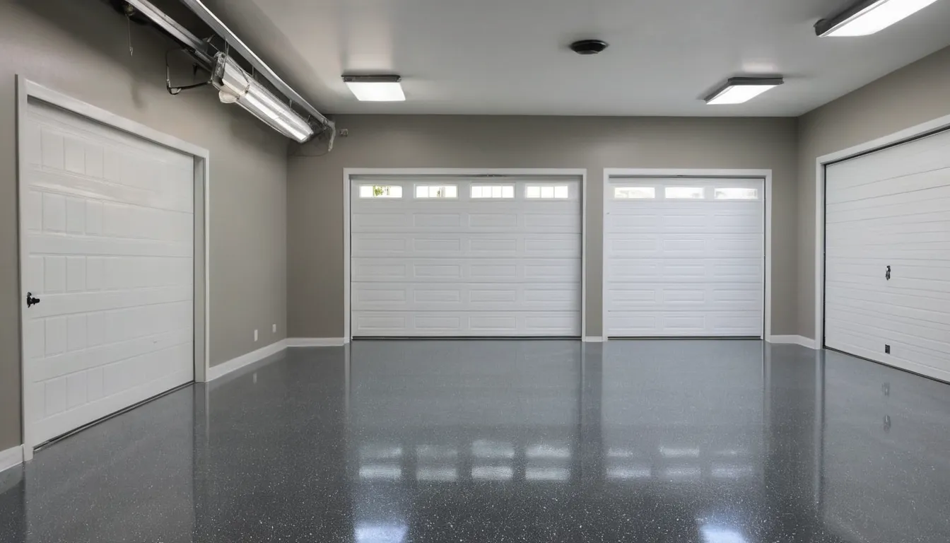 A clean epoxy-coated garage floor in a home in McHenry